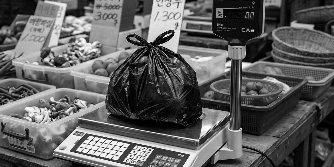 Traditional weighing system in a market